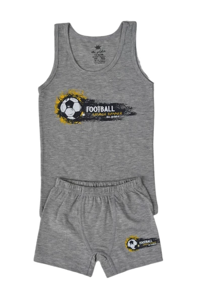 Erkek Çocuk Futboll Baskılı Atlet Boxer Takım 6047 BGL-ST03475 - Resim 2