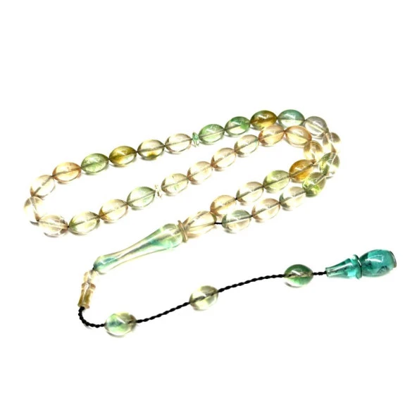 Usta İşi Sistemli Beyzi Model 7-10mm Sıkma Ateş Kehribar Tesbih - Resim 2