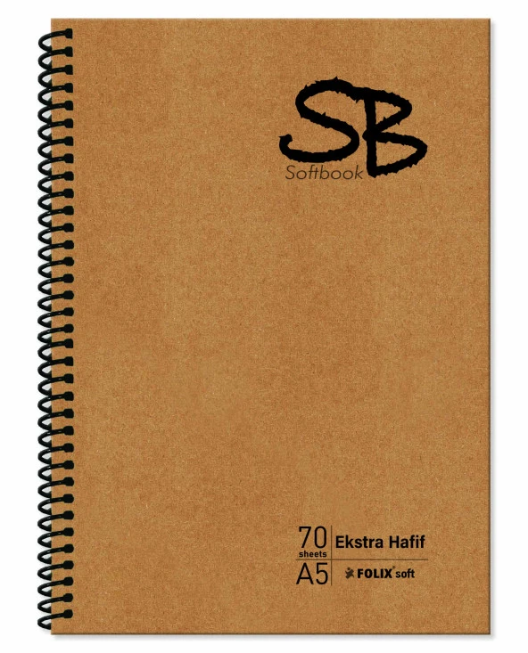 SB A5 70 Yp. Defter Kraft Kapak Spiralli Hafif Kağıt ÇİZGİLİ 140 Sf.