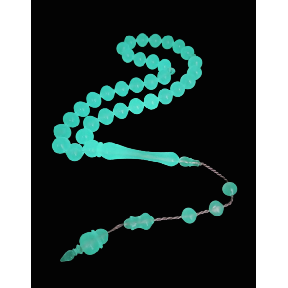 Kedi Gözü Fosforlu Tesbih,karanlıkta Parlayan Sistemli Püsküllü Tespih. - 2