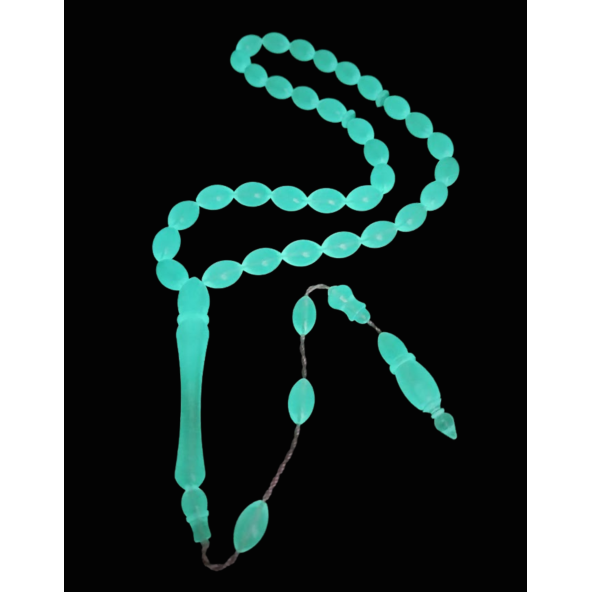 Kedi Gözü Tesbih,karanlıkta Parlayan Gece Yanan Fosforlu Tespih,Sistemli Püskül - 2