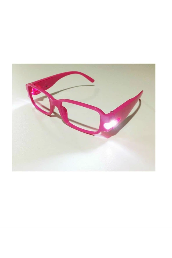 Led Işıklı Camsız Kitap Okuma Gözlüğü - Pembe