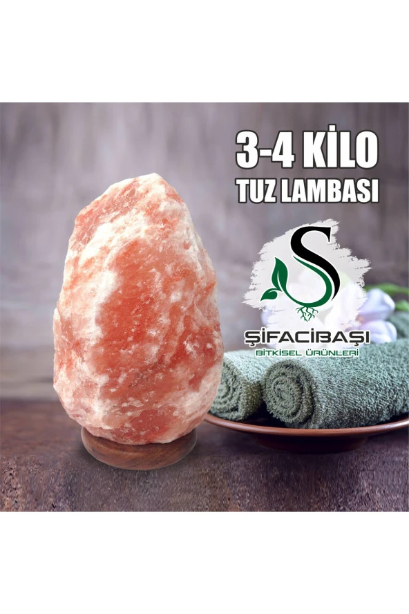 ŞİFACIBAŞI Himalaya Tuz Lambası 3 4 Kilo Kablo+Ampul Seti - 3