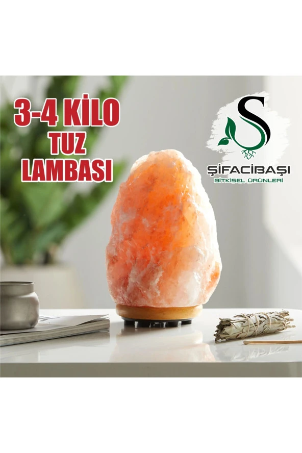 ŞİFACIBAŞI Himalaya Tuz Lambası 3 4 Kilo Kablo+Ampul Seti - 4