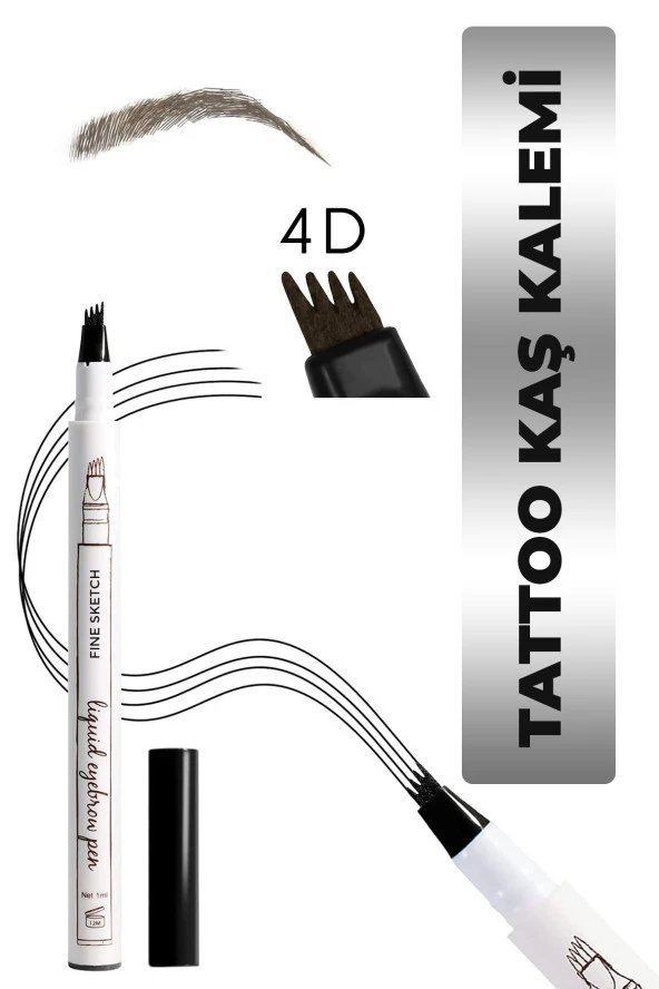 hbtasarim 4d Tattoo Microblading Kalıcı Kaş Kalemi - Renk : 01 Kahve