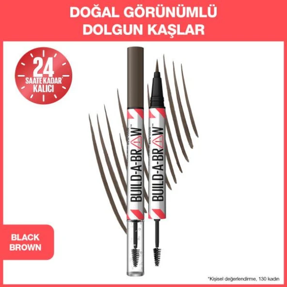 Maybelline New York Build a Brow 2in1 Kaş Kalemi ve Jeli Black Brown - 2