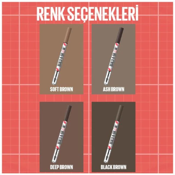 Maybelline New York Build a Brow 2in1 Kaş Kalemi ve Jeli Black Brown - 7