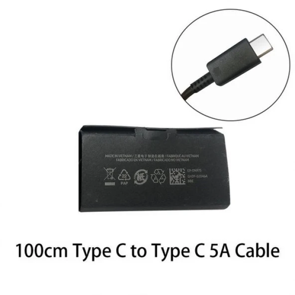 Day Samsung Galaxy S20 FE 5G 25W ve 45W Ep-dn975 5a Type c To Type c Hızlı Şarj ve Data Kablosu