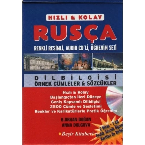 Hızlı-Kolay Rusça Öğrenim Seti (2 Kitap+3 CD Pratik Öğrenim Kartları ile Birlikte)