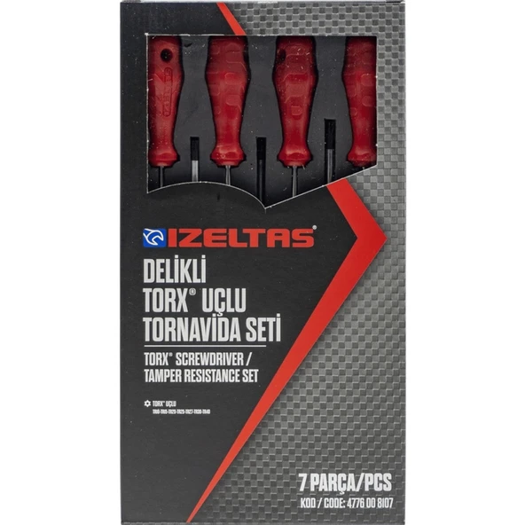 İzeltaş 4776008107 Delikli Torx Uçlu Tornavida Seti 7 Parça ürün görseli 1