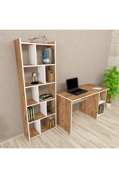 Kalender Dekor Avel Snow 120 Cm Çalışma Masası Takımı Aves02 - Resim 2