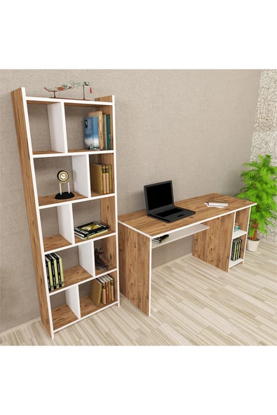 Kalender Dekor Avel Snow 145 Cm Çalışma Masası Takımı Avls02 - Resim 2