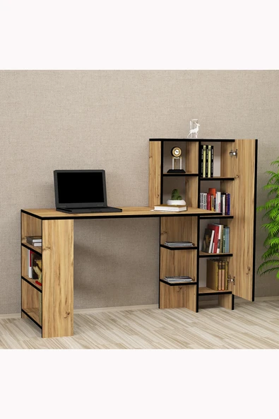 Kalender Dekor Ayame Dolaplı Bilgisayar Masası Çalışma Masası Aym04 - Resim 3