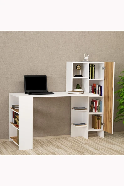 Kalender Dekor AyAyame Dolaplı Bilgisayar Masası Çalışma Masası Aym02 - Resim 3