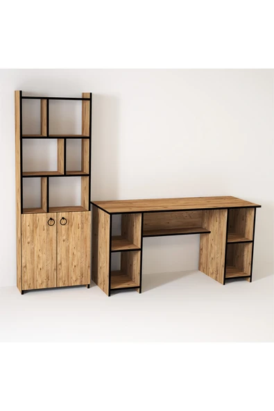 Kalender Dekor Avel-twins Mayra 145 Cm Çalışma Masası Takımı Avtm04 - Resim 3