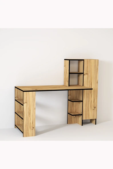 Kalender Dekor Ayame Dolaplı Bilgisayar Masası Çalışma Masası Aym04 - Resim 4