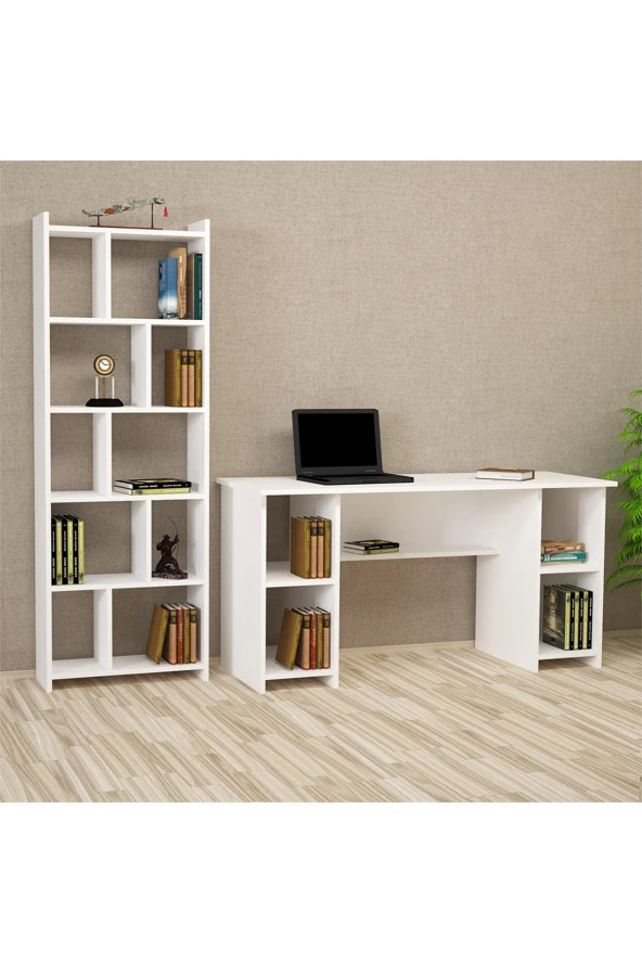 Kalender Dekor Avel-twins Snow 145 Cm Çalışma Masası Takımı Avts01 - 1