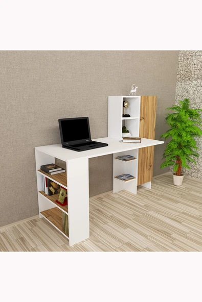 Kalender Dekor AyAyame Dolaplı Bilgisayar Masası Çalışma Masası Aym02 - Resim 2