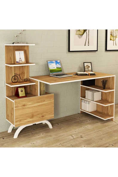 Kalender Dekor Beyaz Olivia Atlantik Çam Çalışma Masası ürün görseli