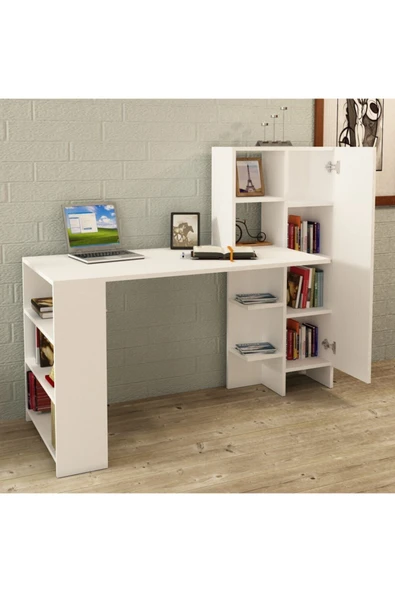 Kalender Dekor Ayame Dolaplı Bilgisayar Masası Çalışma Masası Aym01 - Resim 2