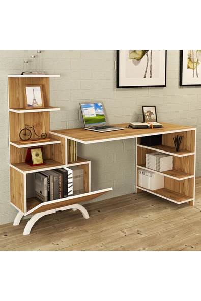 Kalender Dekor Beyaz Olivia Atlantik Çam Çalışma Masası - Resim 2