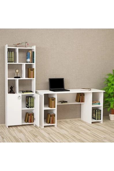 Kalender Dekor Avel-twins Mayra 145 Cm Çalışma Masası Takımı Avtm01 - Resim 2