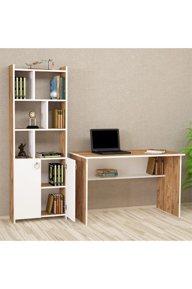 Kalender Dekor Ellen Mayra 120 Cm Çalışma Masası Takımı El02 - Resim 3