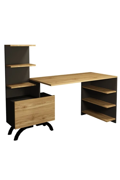 Kalender Dekor Olivia Dolaplı Bilgisyar Masası Çalışma Masası Kobe antrasit OL06 - Resim 3