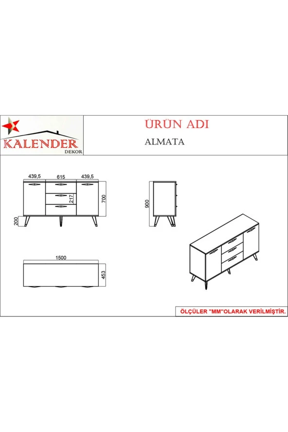 Kalender Dekor Almata Mutfak Dolabı Alt02