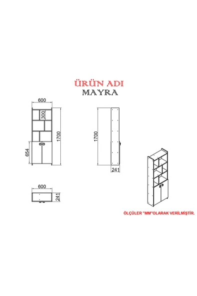 Kalender Dekor Mayra Kitaplık My04 - Resim 4