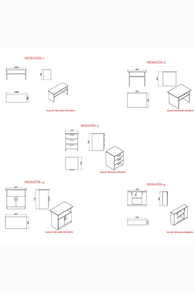 Kalender Dekor Merkür-1-2-3-4-5 Ofis Büro Masası Takımı - Resim 6
