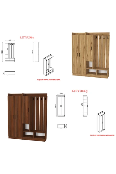 Kalender Dekor Lityum-1-3 Portmanto Vestiyer Ayakkabılık - Resim 6