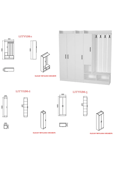 Kalender Dekor Lityum-1-2-3 Portmanto Vestiyer Ayakkabılık - Resim 6