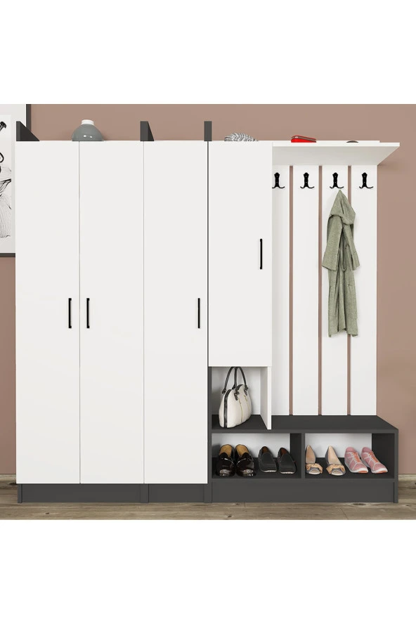 Kalender Dekor Lityum-1-2-3 Portmanto Vestiyer Ayakkabılık