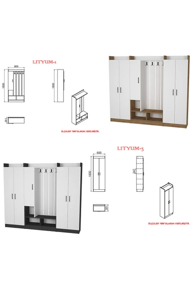 Kalender Dekor Lityum-1-3-3 Portmanto Vestiyer Ayakkabılık - Resim 5