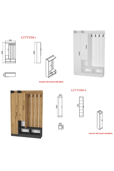 Kalender Dekor Lityum-1-2 Portmanto Vestiyer Ayakkabılık - Resim 6