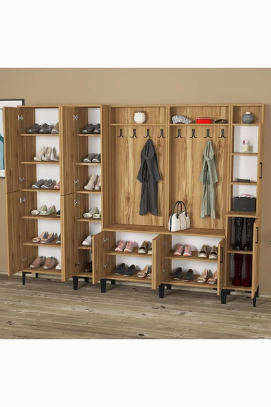 Kalender Dekor Rose-1-1-2-3-4 Portmanto Vestiyer Ayakkabılık - Resim 4