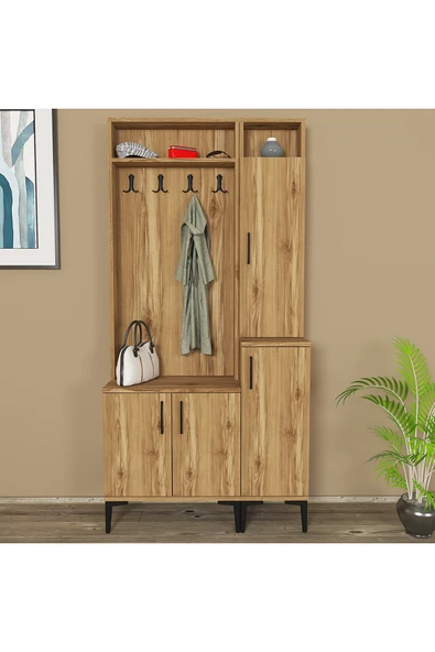 Kalender Dekor Rose-1-2 Portmanto Vestiyer Ayakkabılık - Resim 2