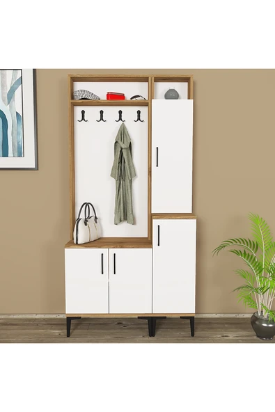 Kalender Dekor Rose-1-2 Portmanto Vestiyer Ayakkabılık - Resim 2