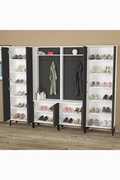 Kalender Dekor Rose-1-1-4-4 Portmanto Vestiyer Ayakkabılık - Resim 5