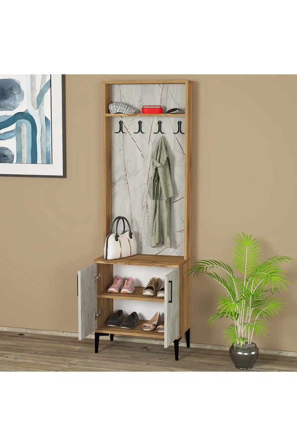 Kalender Dekor Rose-1 Rs10 Portmanto Vestiyer Ayakkabılık