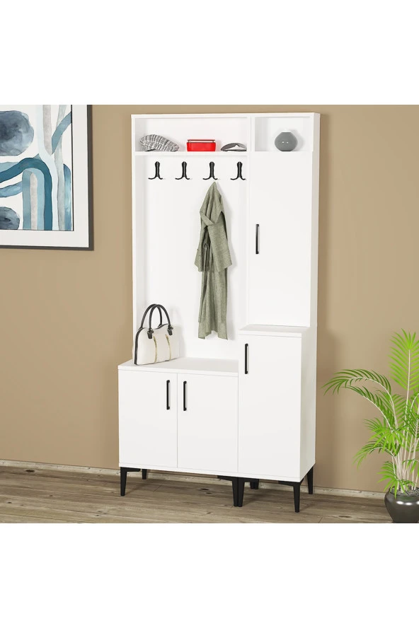 Kalender Dekor Rose-1-2 Portmanto Vestiyer Ayakkabılık