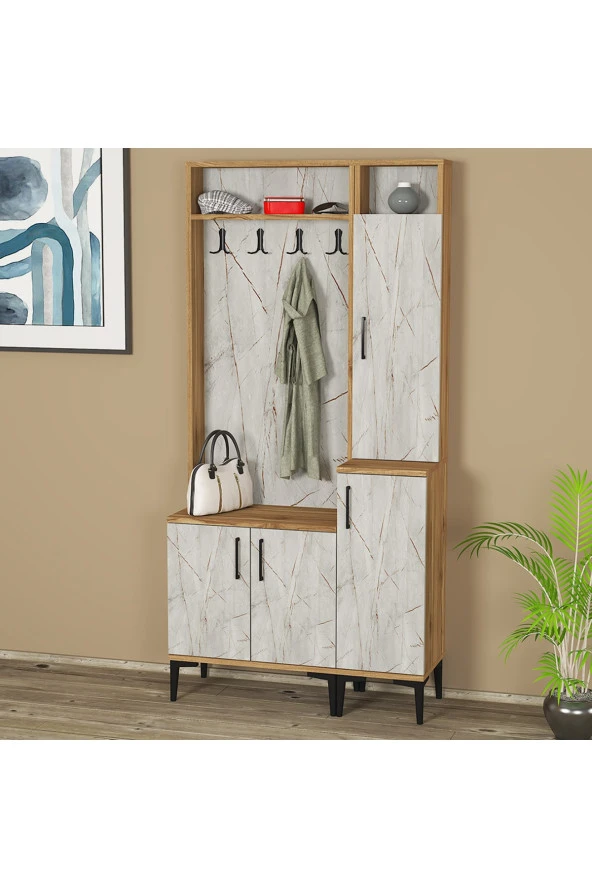 Kalender Dekor Rose-1-2 Portmanto Vestiyer Ayakkabılık