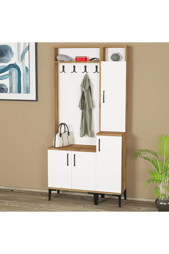 Kalender Dekor Rose-1-2 Portmanto Vestiyer Ayakkabılık