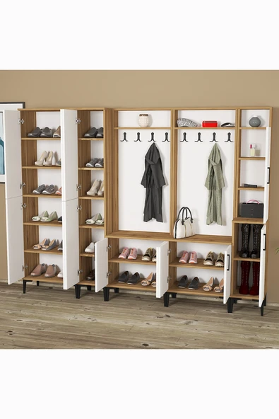 Kalender Dekor Rose-1-1-2-3-4 Portmanto Vestiyer Ayakkabılık - Resim 4