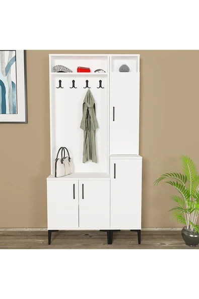 Kalender Dekor Rose-1-2 Portmanto Vestiyer Ayakkabılık - Resim 2