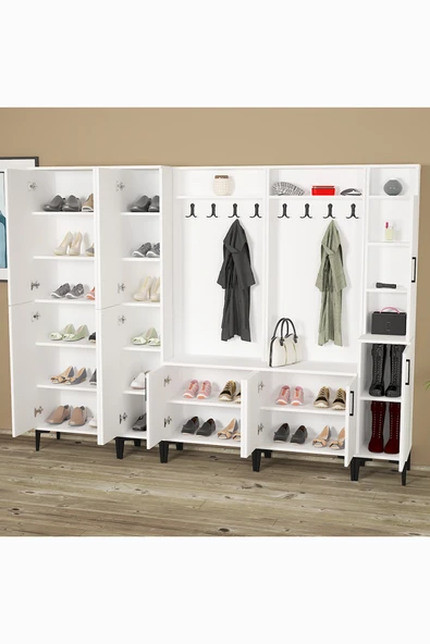 Kalender Dekor Rose-1-1-2-3-4 Portmanto Vestiyer Ayakkabılık - Resim 4