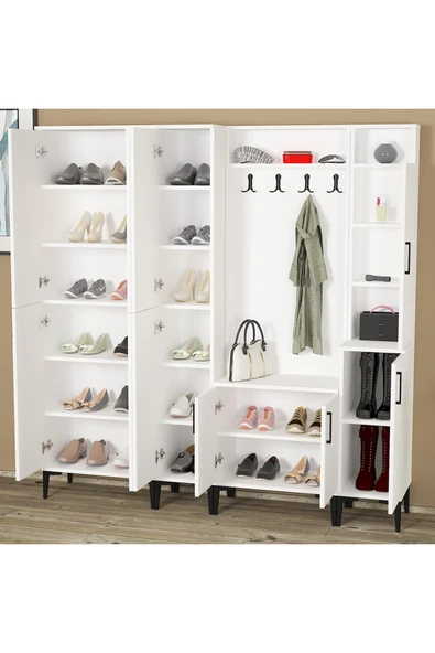 Kalender Dekor Rose-1-2-3-4 Portmanto Vestiyer Ayakkabılık - Resim 5