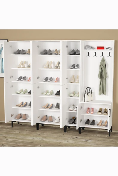 Kalender Dekor Rose-1-3-4-4 Portmanto Vestiyer Ayakkabılık - Resim 5