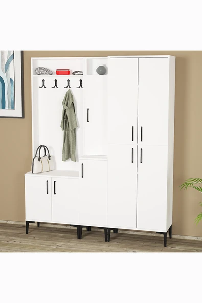 Kalender Dekor Rose-1-2-4 Portmanto Vestiyer Ayakkabılık - Resim 4